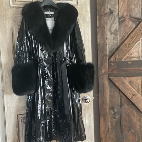 Saks Potts Foxy Coat in Black Gloss SZ 3 - Picture 2 of 12